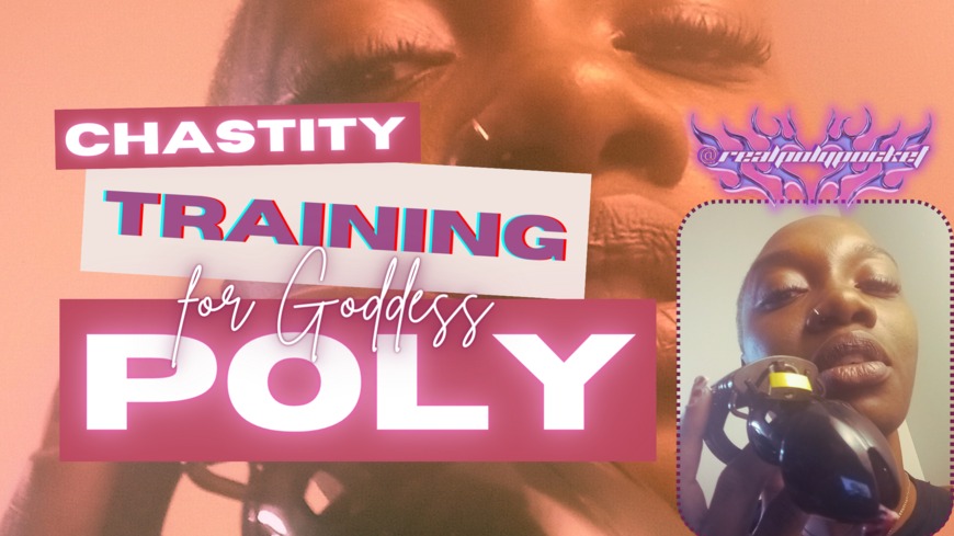Chastity Training For Goddess Poly | Ebony Femdom - clip cover background