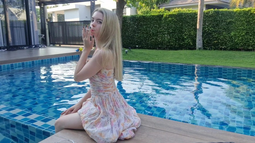 Smoking by the pool - clip coverforeground