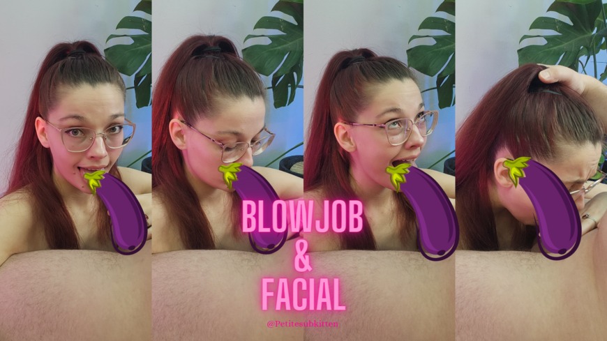 Hot blowjob with facial cum in throat - clip coverforeground