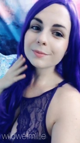 Masturbating in my purple wig 