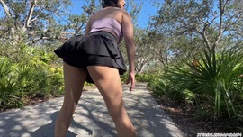 Busty slut sucks dick on nature trail‎ ♡‧₊˚