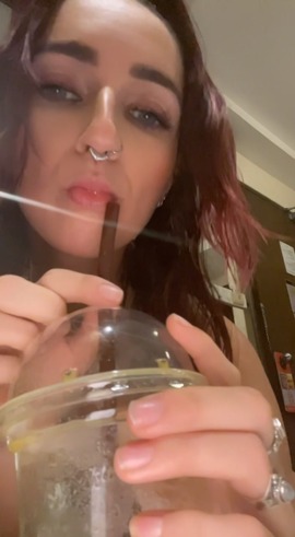 Petite 19 yo Teen , Baring her Young Fresh Pussy while she is drinking a Cock tail!