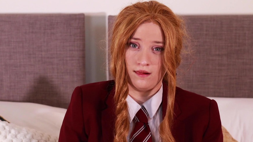 Posh 18 Year Old Redhead Schoolgirl Tells You How To Wank And Cum For Her - clip coverforeground