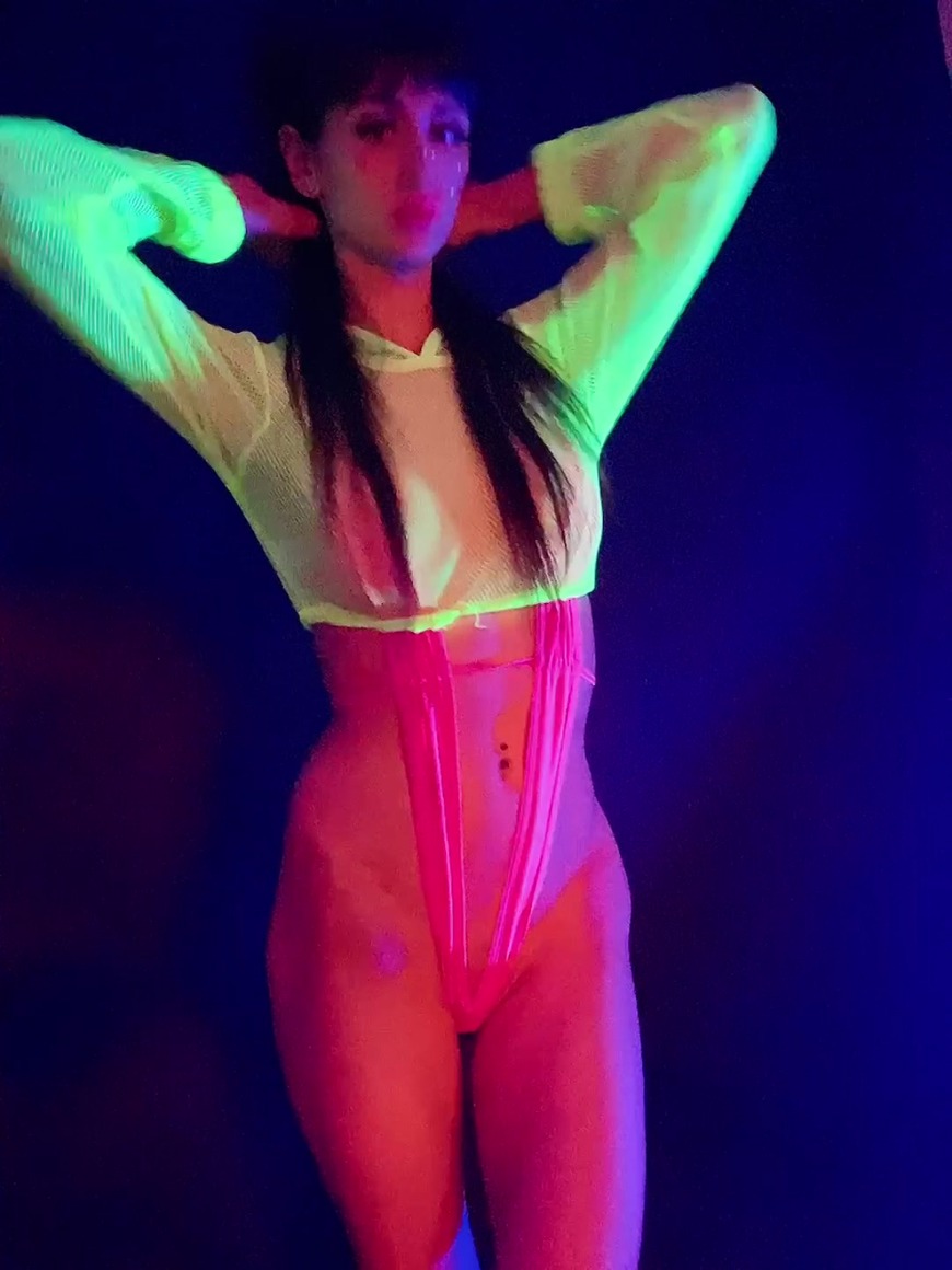 Horny Stripper Presley Dawson Gets Off In the Blacklight - clip cover background
