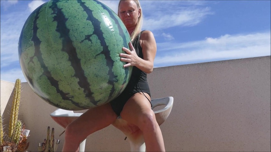 masturbating outdoors with a huge beach ball in my swimming costume - clip coverforeground