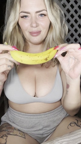 Enjoying a banana