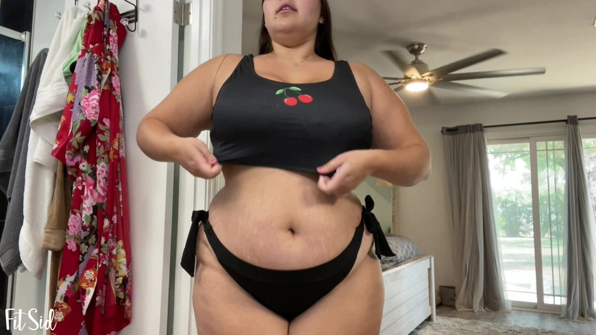 BBW Tries On New Black Bikinis & Gets Naked - clip coverforeground