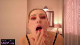 Kiss Cat Sucking Fan Cock when He Watching Her Porn - clip coverforeground