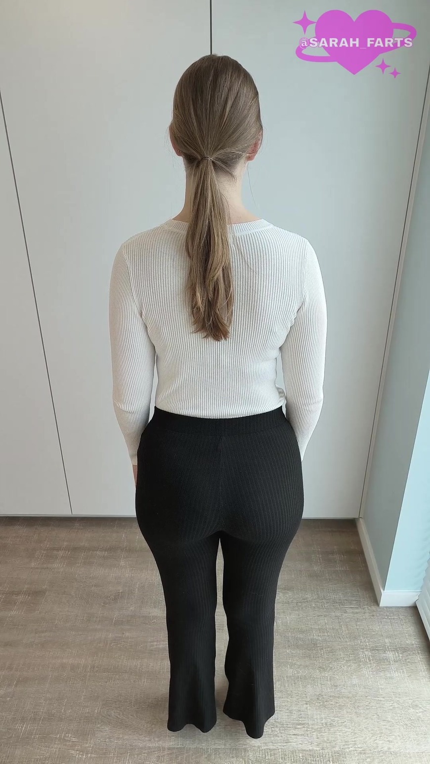 Embarrassed girl farting - clip coverforeground