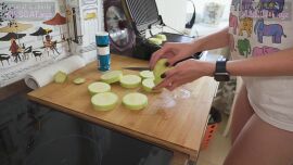 Step Sister Cooking Dinner while Brother Fuck Her in Doggystyle and Cum in Ass / Kiss Cat - clip coverforeground