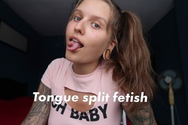 Tongue split and finger licking