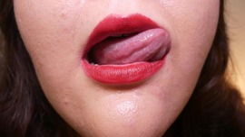 Seductive lip play - (no talking)