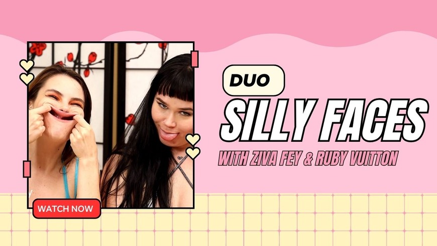 Ziva Fey And Ruby Vuitton Making Silly Faces - clip cover background