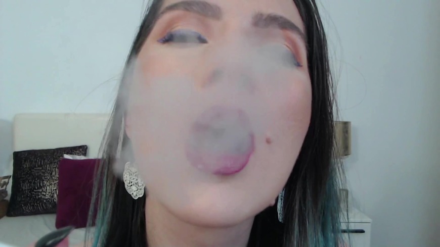 Smoking/blowing smoke right into your face - clip coverforeground
