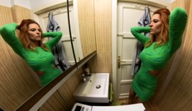 Cute girl is preparing for the next recording
