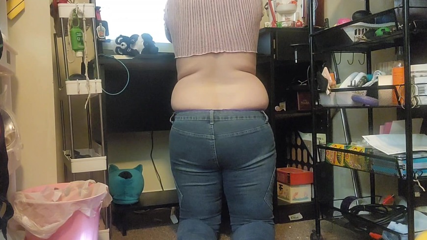 Purple String Thong & Side Pocket Jeans - clip coverforeground