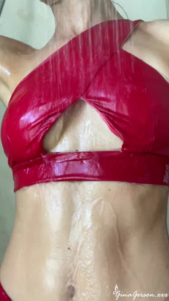 Red Bikini In The Shower Nude