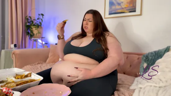 Stuffed Girlfriend Gets Gassy