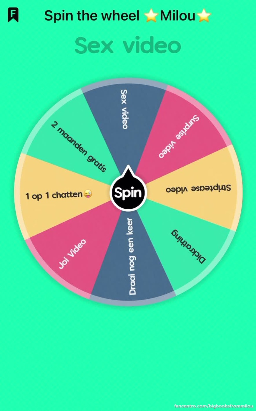 Doe jij ook mee met spin the wheel en wordt jij ook een gelukkige winnaar stuur mij een dm om mee te doen😉 1foreground