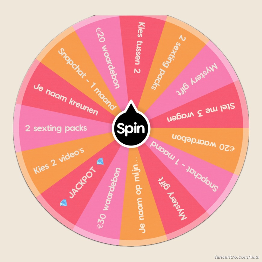 🎡 Spin the Wheel - Altijd prijs! ✨ 
Met dit rad krijg je altijd meer waarde voor je inzet! Het beste? Je mag zelf draaien! 🎁
Stuur mij een DM dat je aan het rad wilt draaien, en ik stuur het rad zo snel mogelijk in DM naar jou! 1