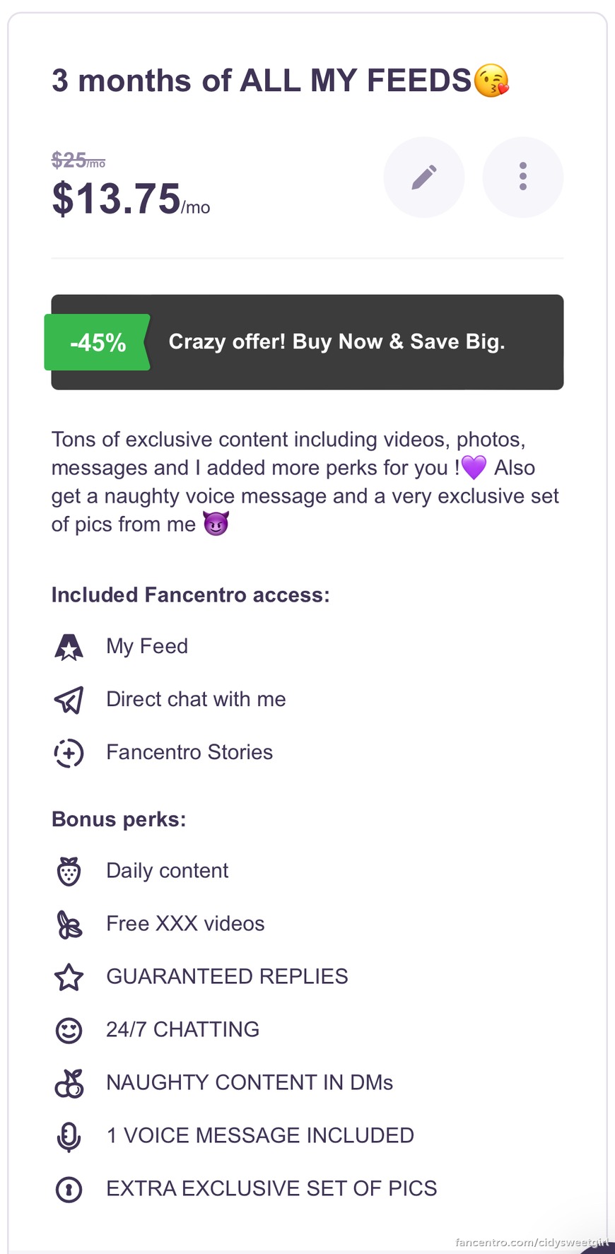 Big party 🎉 3 months with me ! Check my offers and join 🥰 1