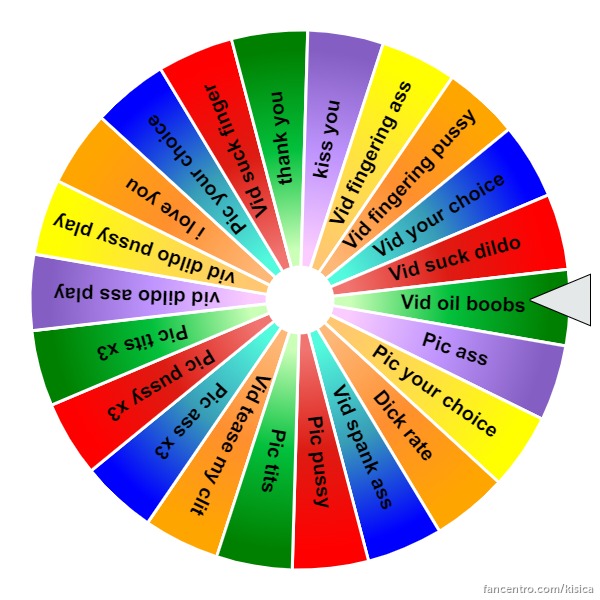 Feeling lucky? Spin my wheel for a chance to win sexy pics, vids or dick rate! Whatever it lands on you’ll recieve within 24 hours of purchase! 
tip $5 for 1 spin or $12 for 3 spin 1