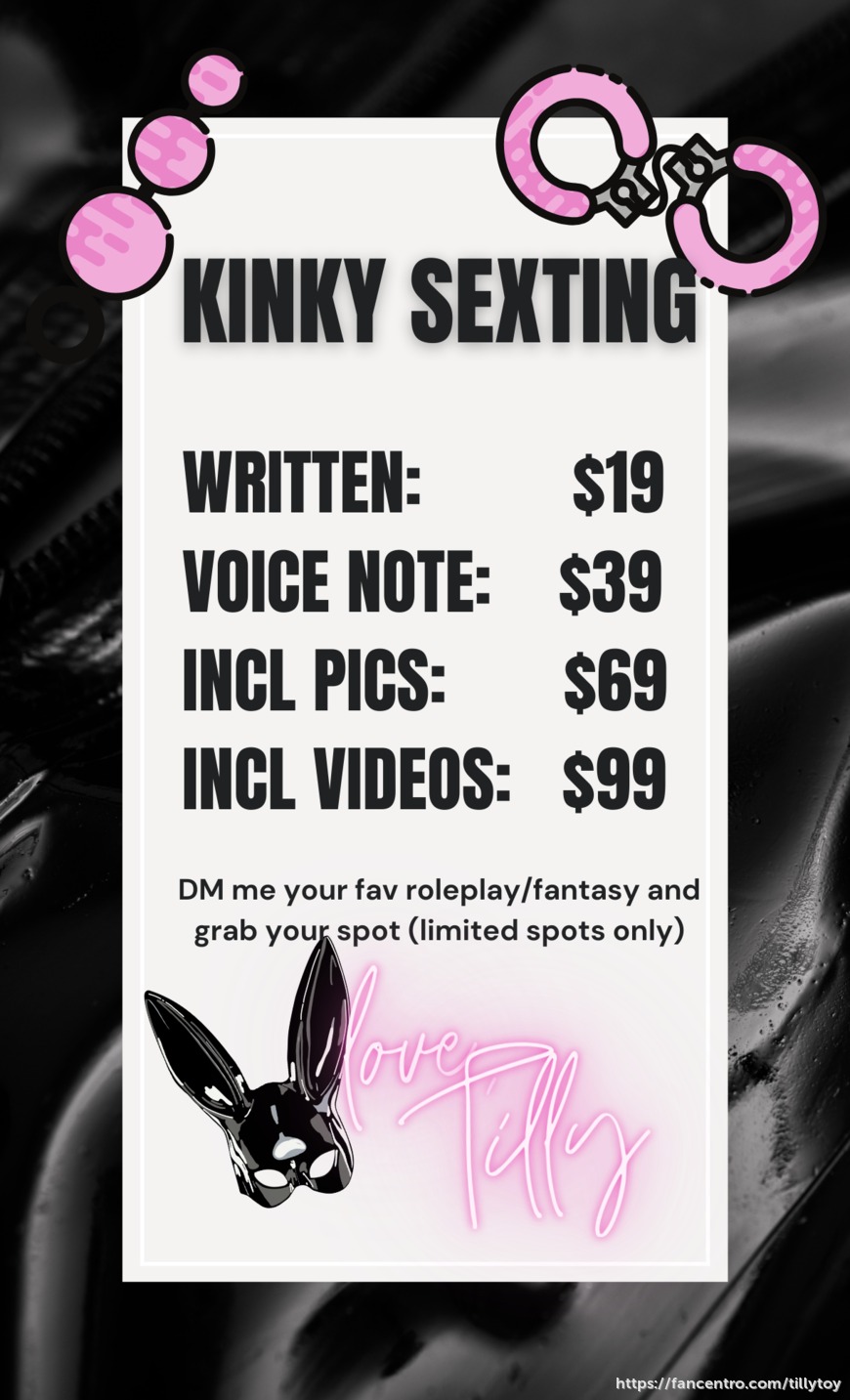 Have you ever had a private sexting session with me being dominant or submissive? Why not try? I'll wait for you😜😈

PS: Offer is limited and valid until Sunday 😈 1