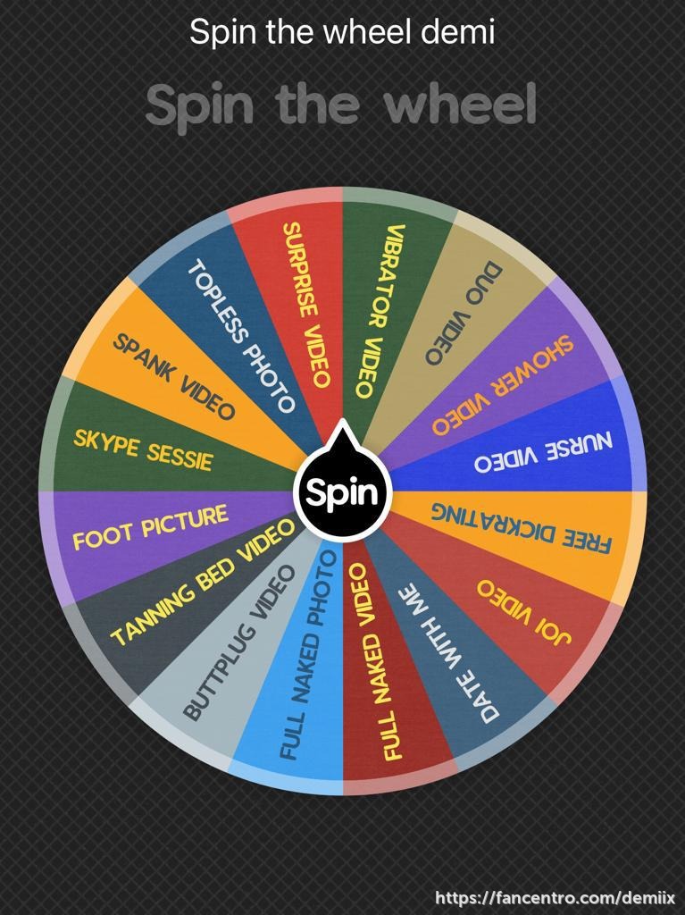 ðŸ�‘ NEW NEW NEW ðŸ�‘
Letâ€™s spice things up ðŸ‘€ Spin the wheel and get a chance to get your personal pics of videos ðŸ˜� WHOâ€™S IN?ðŸ‘…

â€¢ Tip $30,- to spin
â€¢ UNLIMTED spins per person 
â€¢ Ill send the screenrecord of the spin for you ðŸ˜�
â€¢ Win a date or a skype sessie wit 1