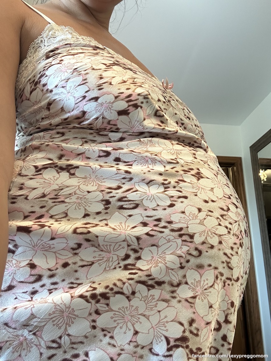 Nude and sfw preggo pics in my satin night shirt 1