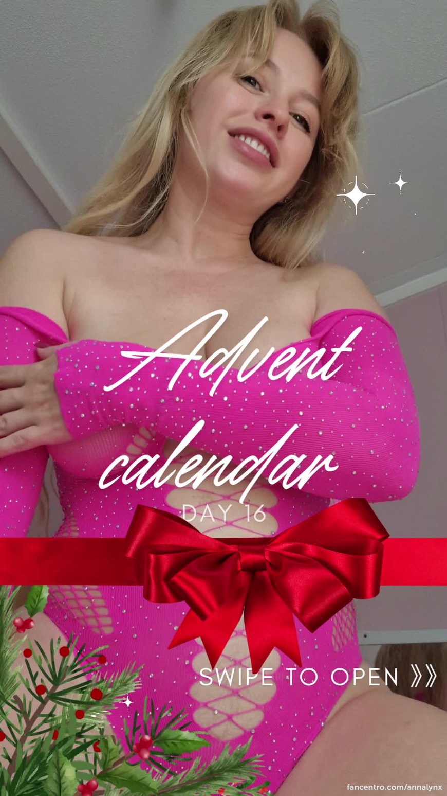 Unwrap the surprise! 🎁✨ Day 16 of my Advent calendar is here! 🔥💋 Open the door to reveal a sultry surprise... 😉️ 1foreground