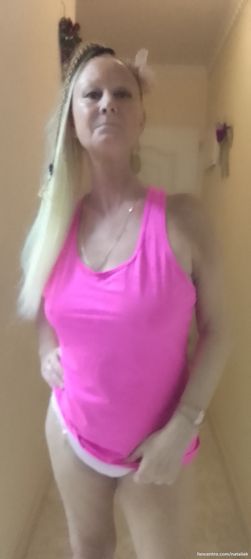 Flashing my ass pussy and tits in pink 1