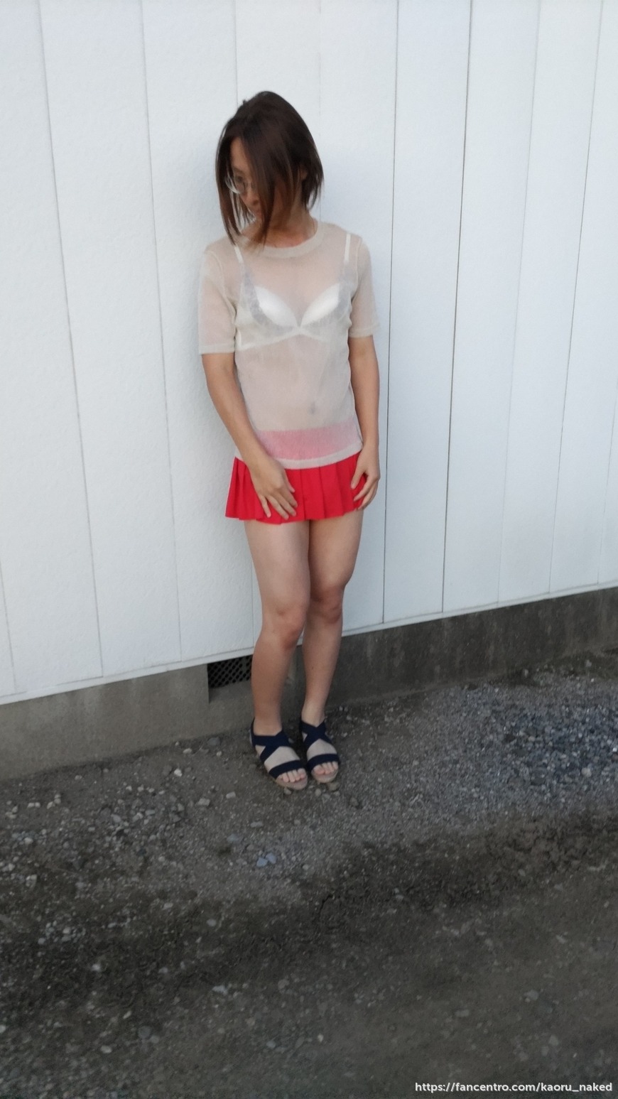 wearing See through tops.