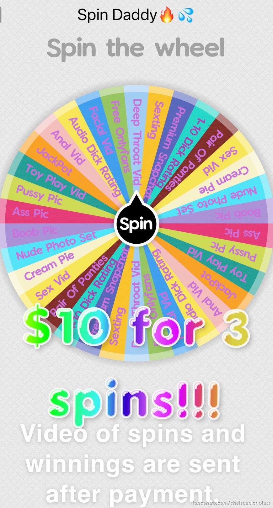 Spin the wheel🔥💦 1